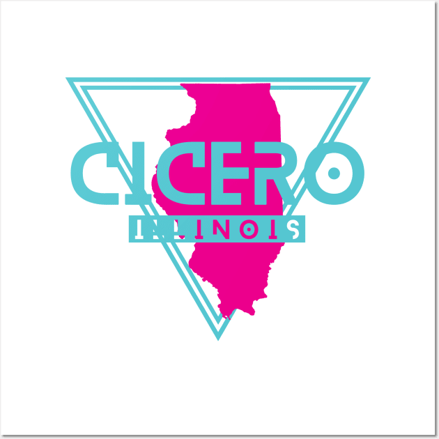 Cicero Illinois Retro Vintage Triangle IL Wall Art by manifest